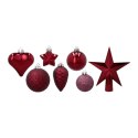 Komplet 19 Bombek Choinkowych Kamai Christmas Decoration® - Kolor Burgund z Gwiazdą na Czubek