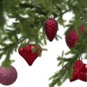 Komplet 19 Bombek Choinkowych Kamai Christmas Decoration® - Kolor Burgund z Gwiazdą na Czubek