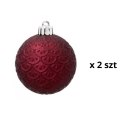 Komplet 19 Bombek Choinkowych Kamai Christmas Decoration® - Kolor Burgund z Gwiazdą na Czubek