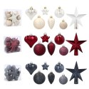 Komplet 19 Bombek Choinkowych Kamai Christmas Decoration® - Kolor Burgund z Gwiazdą na Czubek