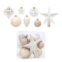 Komplet 19 Bombek Choinkowych Kamai Christmas Decoration® - Kolor Szampański z Gwiazdą na Czubek