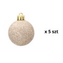 Komplet 19 Bombek Choinkowych Kamai Christmas Decoration® - Kolor Szampański z Gwiazdą na Czubek