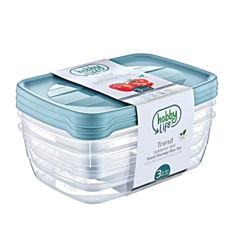 Komplet 3 pojemników prostokątnych Trend Box 2L Komplet 3 pojemników prostokątnych Trend Box 2L
