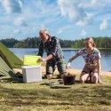 Lodówka turystyczna 24L KAMAI EDA na wkłady mrożące, szara z białą rączką i zieloną pokrywą