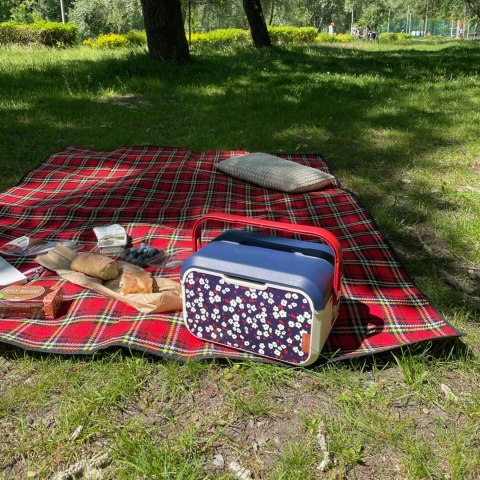 Mini lodówka turystyczna 5L KAMAI EDA wzór kwiat wiśni, lunchox na wkłady mrożące - waniliowy korpus, czerwona rączka, błękitna Mini lodówka turystyczna 5L KAMAI EDA wzór kwiat wiśni, lunchox na wkłady mrożące - waniliowy korpus, czerwona rączka, błękitna