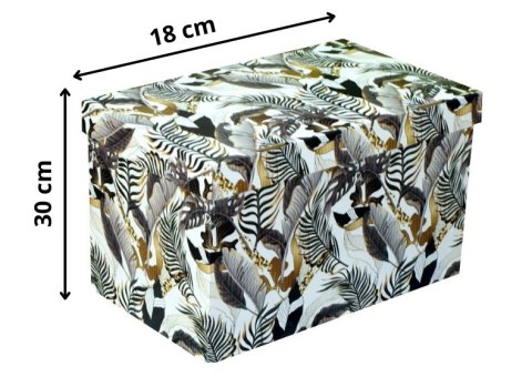 Pudełko dekoracyjne, porządkowe 300x180x190 mm kaszerowane PALMA 2 - LIŚCIE Pudełko dekoracyjne, porządkowe 300x180x190 mm kaszerowane PALMA 2 - LIŚCIE