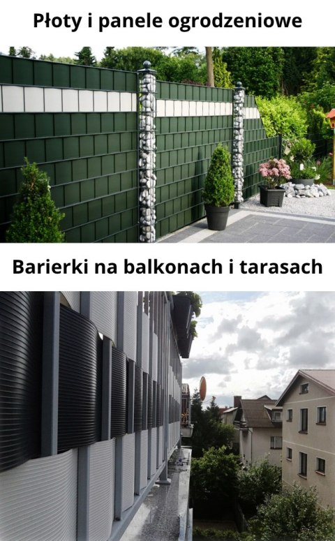 Taśma ogrodzeniowa PASKI 6 x 2,55mb BASIC 19cm PROTECTO™ GRAFIT + 12 klipsów GRATIS Taśma ogrodzeniowa PASKI 6 x 2,55mb BASIC 19cm PROTECTO™ GRAFIT + 12 klipsów GRATIS