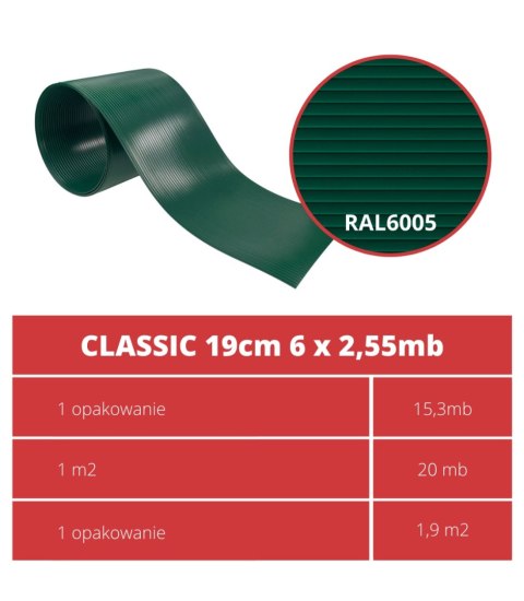 Taśma ogrodzeniowa PASKI 6 x 2,55mb CLASSIC 19cm PROTECTO™ ZIELONA + 12 klipsów GRATIS Taśma ogrodzeniowa PASKI 6 x 2,55mb CLASSIC 19cm PROTECTO™ ZIELONA + 12 klipsów GRATIS