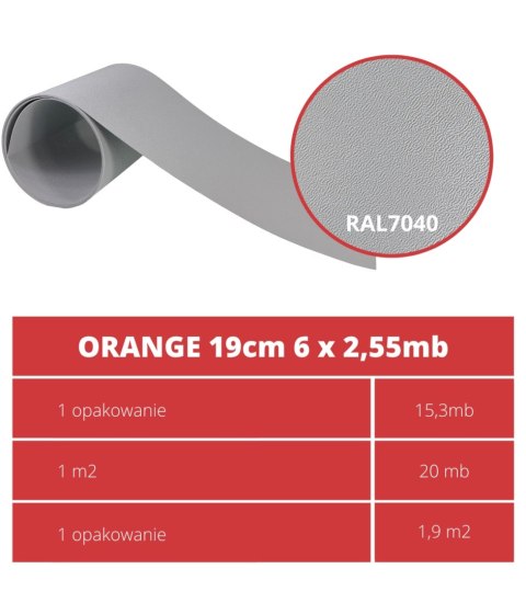 Taśma ogrodzeniowa PASKI 6 x 2,55mb ORANGE 19cm PROTECTO™ SZARA + 12 klipsów GRATIS Taśma ogrodzeniowa PASKI 6 x 2,55mb ORANGE 19cm PROTECTO™ SZARA + 12 klipsów GRATIS