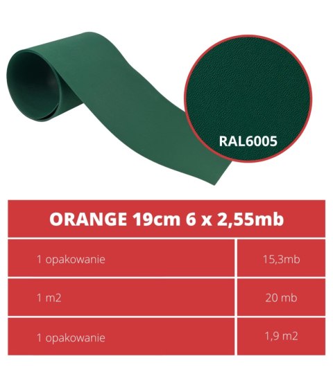 Taśma ogrodzeniowa PASKI 6 x 2,55mb ORANGE 19cm PROTECTO™ ZIELONA + 12 klipsów GRATIS Taśma ogrodzeniowa PASKI 6 x 2,55mb ORANGE 19cm PROTECTO™ ZIELONA + 12 klipsów GRATIS