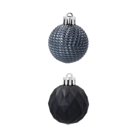 Zestaw 16 Eleganckich Bombek Kamai Christmas Decoration® o Średnicy 4 cm - Kolor Antracyt Zestaw 16 Eleganckich Bombek Kamai Christmas Decoration® o Średnicy 4 cm - Kolor Antracyt
