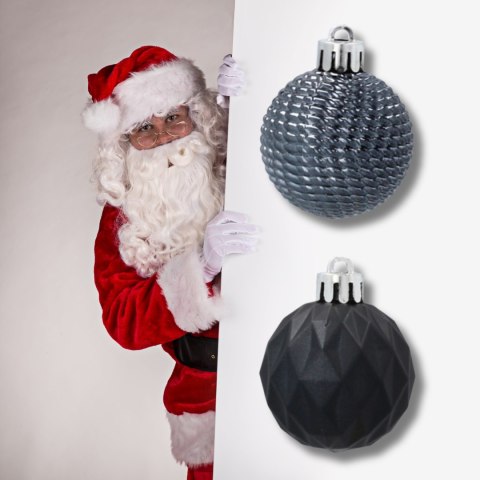Zestaw 16 Eleganckich Bombek Kamai Christmas Decoration® o Średnicy 4 cm - Kolor Antracyt Zestaw 16 Eleganckich Bombek Kamai Christmas Decoration® o Średnicy 4 cm - Kolor Antracyt