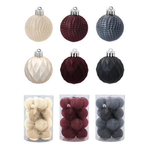 Zestaw 16 Eleganckich Bombek Kamai Christmas Decoration® o Średnicy 4 cm - Kolor Antracyt Zestaw 16 Eleganckich Bombek Kamai Christmas Decoration® o Średnicy 4 cm - Kolor Antracyt