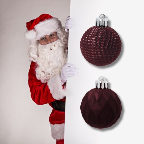 Zestaw 16 Eleganckich Bombek Kamai Christmas Decoration® o Średnicy 4 cm - Kolor Burgund Zestaw 16 Eleganckich Bombek Kamai Christmas Decoration® o Średnicy 4 cm - Kolor Burgund
