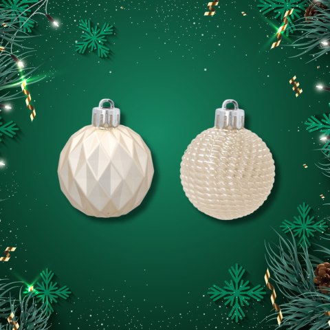 Zestaw 16 Eleganckich Bombek Kamai Christmas Decoration® o Średnicy 4 cm - Kolor Szampański Zestaw 16 Eleganckich Bombek Kamai Christmas Decoration® o Średnicy 4 cm - Kolor Szampański