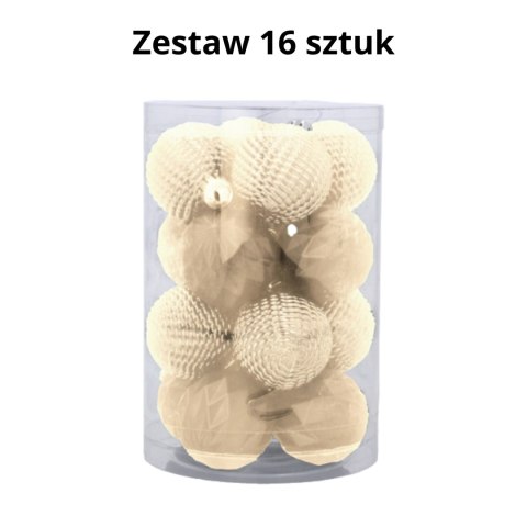 Zestaw 16 Eleganckich Bombek Kamai Christmas Decoration® o Średnicy 4 cm - Kolor Szampański Zestaw 16 Eleganckich Bombek Kamai Christmas Decoration® o Średnicy 4 cm - Kolor Szampański