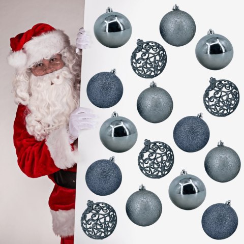 Zestaw bombek choinkowych 8cm- 16szt odcienie szarości Zestaw bombek choinkowych 8cm- 16szt odcienie szarości