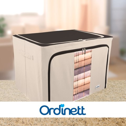 Beżowy organizer Kamai Gio Style z utwardzonymi ściankami, bocznymi uchwytami i okienkiem, pojemność 100L Beżowy organizer Kamai Gio Style z utwardzonymi ściankami, bocznymi uchwytami i okienkiem, pojemność 100L
