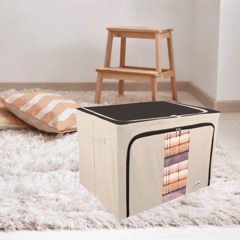Beżowy organizer Kamai Gio Style z utwardzonymi ściankami, bocznymi uchwytami i okienkiem, pojemność 100L Beżowy organizer Kamai Gio Style z utwardzonymi ściankami, bocznymi uchwytami i okienkiem, pojemność 100L