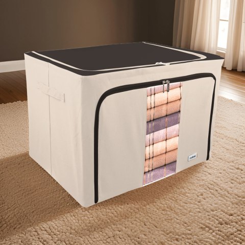 Beżowy organizer Kamai Gio Style z utwardzonymi ściankami, bocznymi uchwytami i okienkiem, pojemność 100L Beżowy organizer Kamai Gio Style z utwardzonymi ściankami, bocznymi uchwytami i okienkiem, pojemność 100L