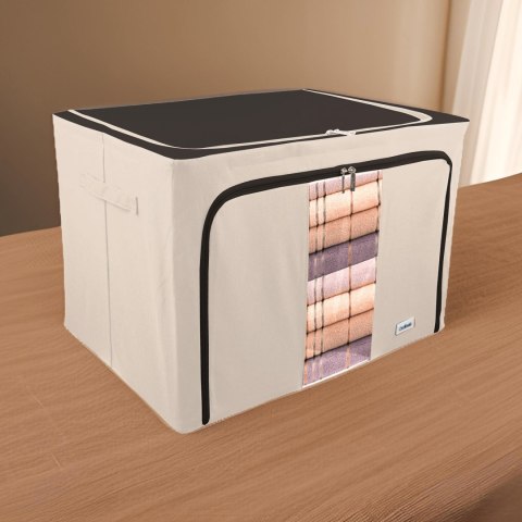 Beżowy organizer Kamai Gio Style z utwardzonymi ściankami, bocznymi uchwytami i okienkiem, pojemność 100L Beżowy organizer Kamai Gio Style z utwardzonymi ściankami, bocznymi uchwytami i okienkiem, pojemność 100L