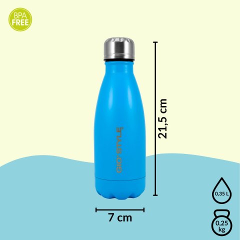 Butelka termiczna Kamai Gio Style, stal nierdzewna, niebieska, pojemność 0,35L Butelka termiczna Kamai Gio Style, stal nierdzewna, niebieska, pojemność 0,35L