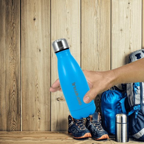 Butelka termiczna Kamai Gio Style, stal nierdzewna, niebieska, pojemność 0,35L Butelka termiczna Kamai Gio Style, stal nierdzewna, niebieska, pojemność 0,35L
