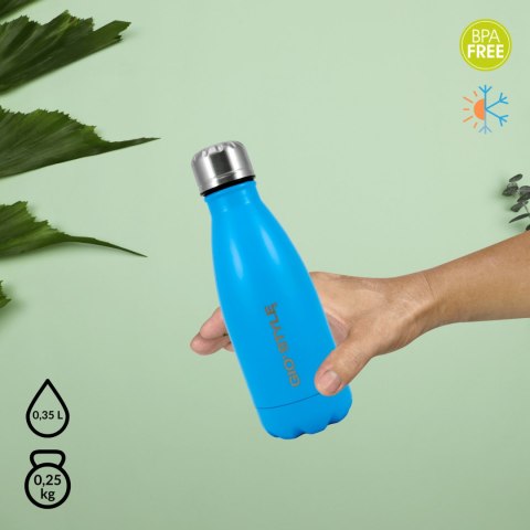 Butelka termiczna Kamai Gio Style, stal nierdzewna, niebieska, pojemność 0,35L Butelka termiczna Kamai Gio Style, stal nierdzewna, niebieska, pojemność 0,35L