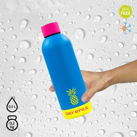 Butelka termiczna Kamai Gio Style, stal nierdzewna, niebieska, pojemność 0,5L Butelka termiczna Kamai Gio Style, stal nierdzewna, niebieska, pojemność 0,5L