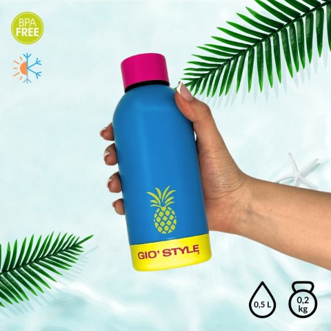 Butelka termiczna Kamai Gio Style, stal nierdzewna, niebieska, pojemność 0,5L Butelka termiczna Kamai Gio Style, stal nierdzewna, niebieska, pojemność 0,5L