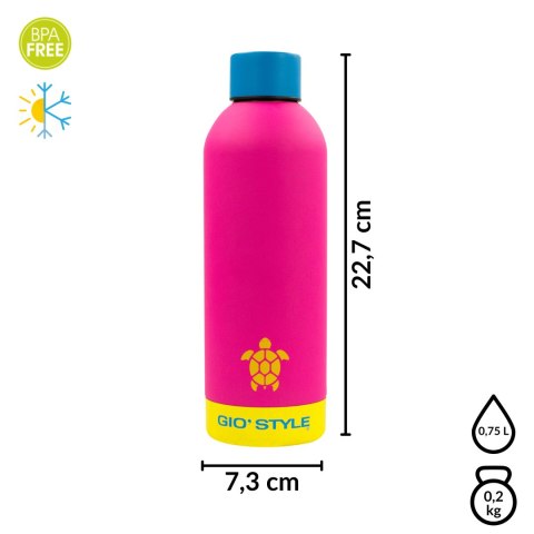 Butelka termiczna Kamai Gio Style, stal nierdzewna, różowa, pojemność 0,75L Butelka termiczna Kamai Gio Style, stal nierdzewna, różowa, pojemność 0,75L