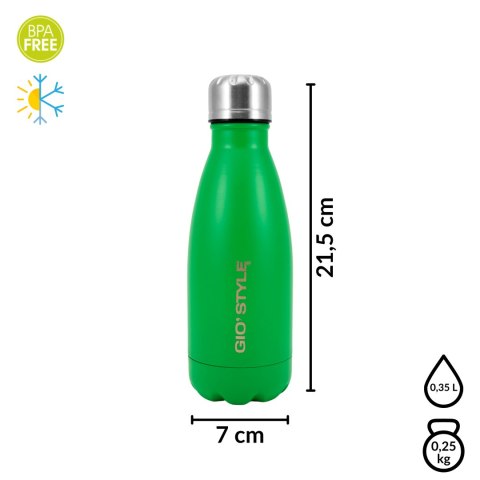 Butelka termiczna Kamai Gio Style, stal nierdzewna, zielona, pojemność 0,35L Butelka termiczna Kamai Gio Style, stal nierdzewna, zielona, pojemność 0,35L