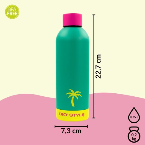 Butelka termiczna Kamai Gio Style, stal nierdzewna, zielona, pojemność 0,75L Butelka termiczna Kamai Gio Style, stal nierdzewna, zielona, pojemność 0,75L