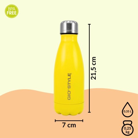 Butelka termiczna Kamai Gio Style, stal nierdzewna, żółta, pojemność 0,35L Butelka termiczna Kamai Gio Style, stal nierdzewna, żółta, pojemność 0,35L