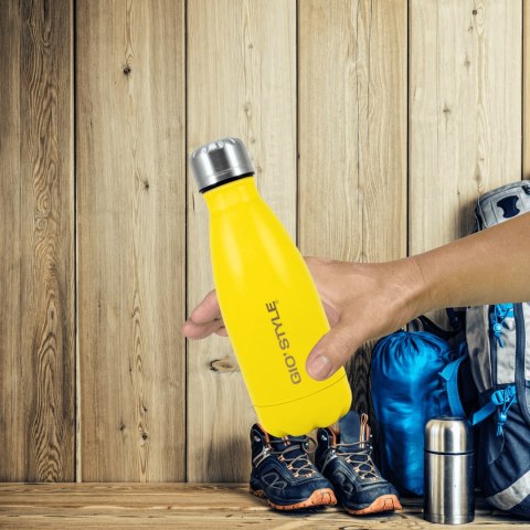 Butelka termiczna Kamai Gio Style, stal nierdzewna, żółta, pojemność 0,35L Butelka termiczna Kamai Gio Style, stal nierdzewna, żółta, pojemność 0,35L