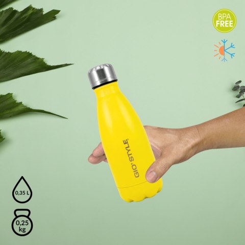 Butelka termiczna Kamai Gio Style, stal nierdzewna, żółta, pojemność 0,35L Butelka termiczna Kamai Gio Style, stal nierdzewna, żółta, pojemność 0,35L