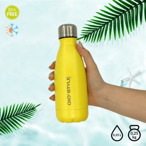 Butelka termiczna Kamai Gio Style, stal nierdzewna, żółta, pojemność 0,35L Butelka termiczna Kamai Gio Style, stal nierdzewna, żółta, pojemność 0,35L