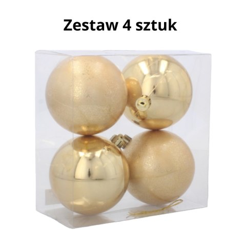 EKSKLUZYWNY ZESTAW 4 BOMBEK CHOINKOWYCH 8 CM - ZŁOTY EKSKLUZYWNY ZESTAW 4 BOMBEK CHOINKOWYCH 8 CM - ZŁOTY
