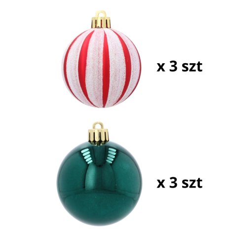 EKSKLUZYWNY ZESTAW 8 BOMBEK 6 CM - BIAŁY-CZERWONY/ZIELONY MIX WZORÓW EKSKLUZYWNY ZESTAW 8 BOMBEK 6 CM - BIAŁY-CZERWONY/ZIELONY MIX WZORÓW