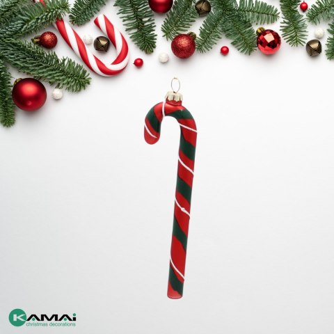 Eleganckie Ozdoby Świąteczne "Czerwono-Zielona Laseczka Cukrowa" z Szkła od Kamai Christmas Decoration® Eleganckie Ozdoby Świąteczne "Czerwono-Zielona Laseczka Cukrowa" z Szkła od Kamai Christmas Decoration®
