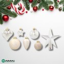 Komplet 19 Bombek Choinkowych Kamai Christmas Decoration® - Kolor Szampański z Gwiazdą na Czubek