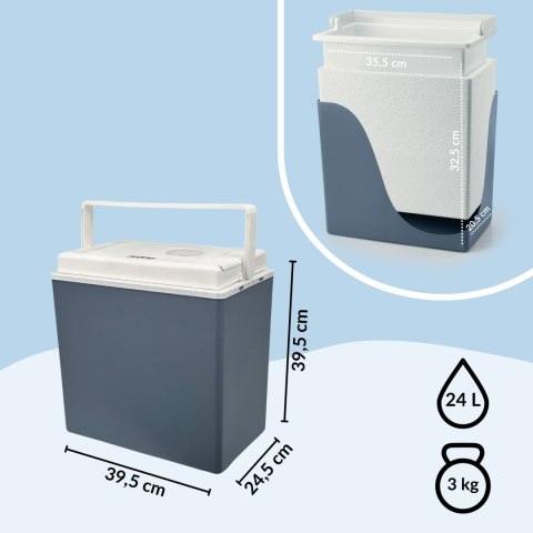 Lodówka samochodowa elektryczna 24L KAMAI ICEGO, zasilanie 12-230V, niebieska Lodówka samochodowa elektryczna 24L KAMAI ICEGO, zasilanie 12-230V, niebieska