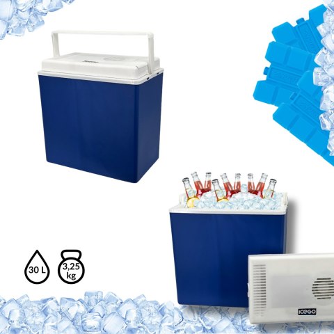 Lodówka samochodowa elektryczna 30L KAMAI ICEGO, zasilanie 12-230V, szara Lodówka samochodowa elektryczna 30L KAMAI ICEGO, zasilanie 12-230V, szara