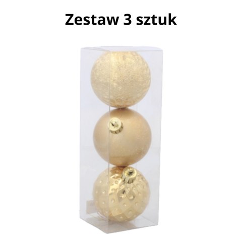 ZESTAW 3 EKSKLUZYWNYCH BOMBEK CHOINKOWYCH O RÓŻNYM WYGLĄDZIE. KOLOR: ZŁOTY ZESTAW 3 EKSKLUZYWNYCH BOMBEK CHOINKOWYCH O RÓŻNYM WYGLĄDZIE. KOLOR: ZŁOTY