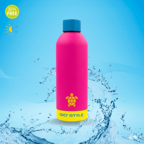 Butelka termiczna Kamai Gio Style, stal nierdzewna, różowa, pojemność 0,5L Butelka termiczna Kamai Gio Style, stal nierdzewna, różowa, pojemność 0,5L