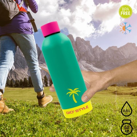 Butelka termiczna Kamai Gio Style, stal nierdzewna, zielona, pojemność 0,5L Butelka termiczna Kamai Gio Style, stal nierdzewna, zielona, pojemność 0,5L