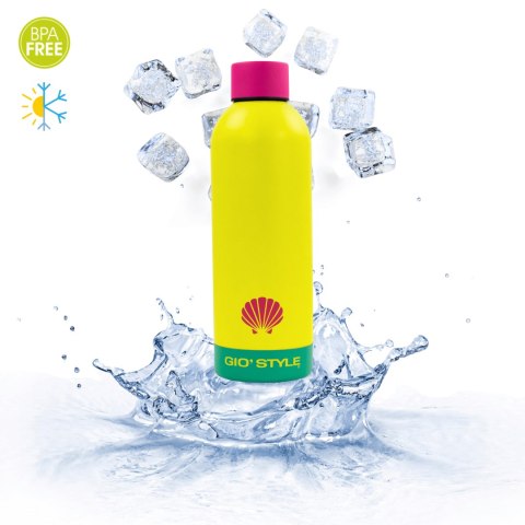 Butelka termiczna Kamai Gio Style, stal nierdzewna, żółta, pojemność 0,5L Butelka termiczna Kamai Gio Style, stal nierdzewna, żółta, pojemność 0,5L