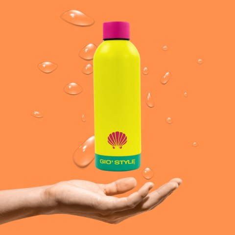 Butelka termiczna Kamai Gio Style, stal nierdzewna, żółta, pojemność 0,5L Butelka termiczna Kamai Gio Style, stal nierdzewna, żółta, pojemność 0,5L