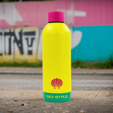 Butelka termiczna Kamai Gio Style, stal nierdzewna, żółta, pojemność 0,5L Butelka termiczna Kamai Gio Style, stal nierdzewna, żółta, pojemność 0,5L