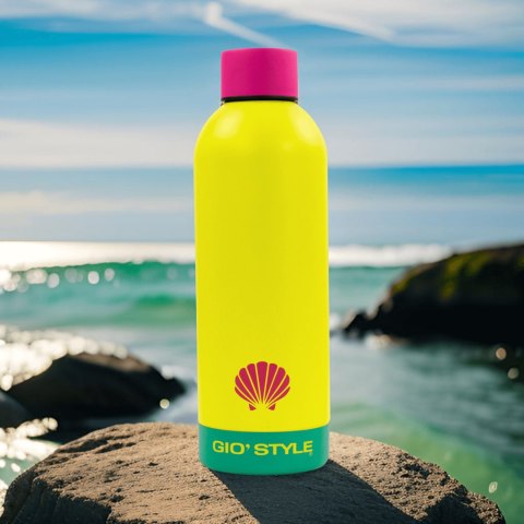 Butelka termiczna Kamai Gio Style, stal nierdzewna, żółta, pojemność 0,5L Butelka termiczna Kamai Gio Style, stal nierdzewna, żółta, pojemność 0,5L